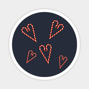 Christmas Candy Canes Hearts Magnet